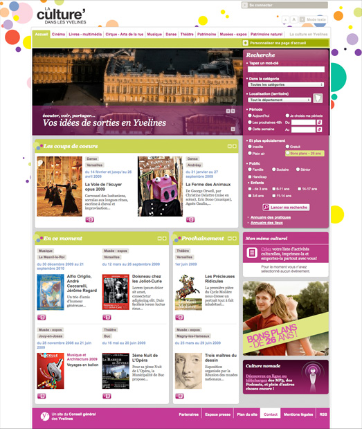 Page d’accueil du portail Culture en Yvelines