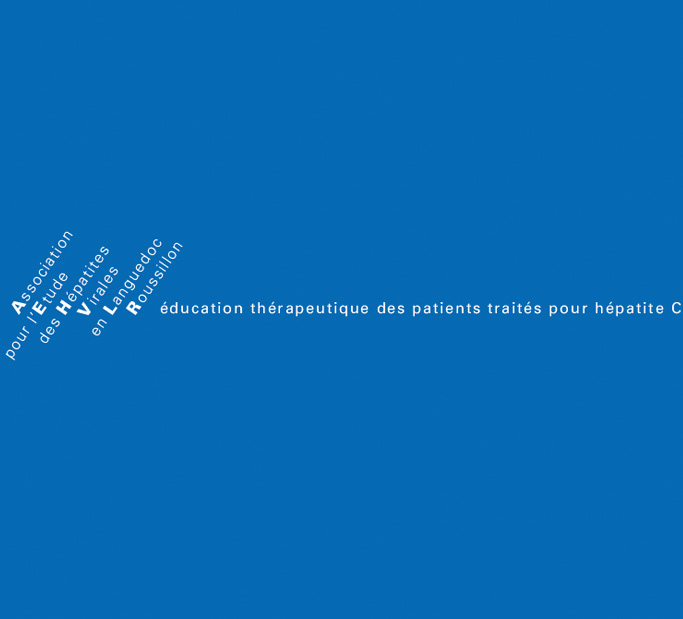 Logo et baseline décrivant l’activité de l’association: éducation thérapeutique des patients traités pour hépatite C